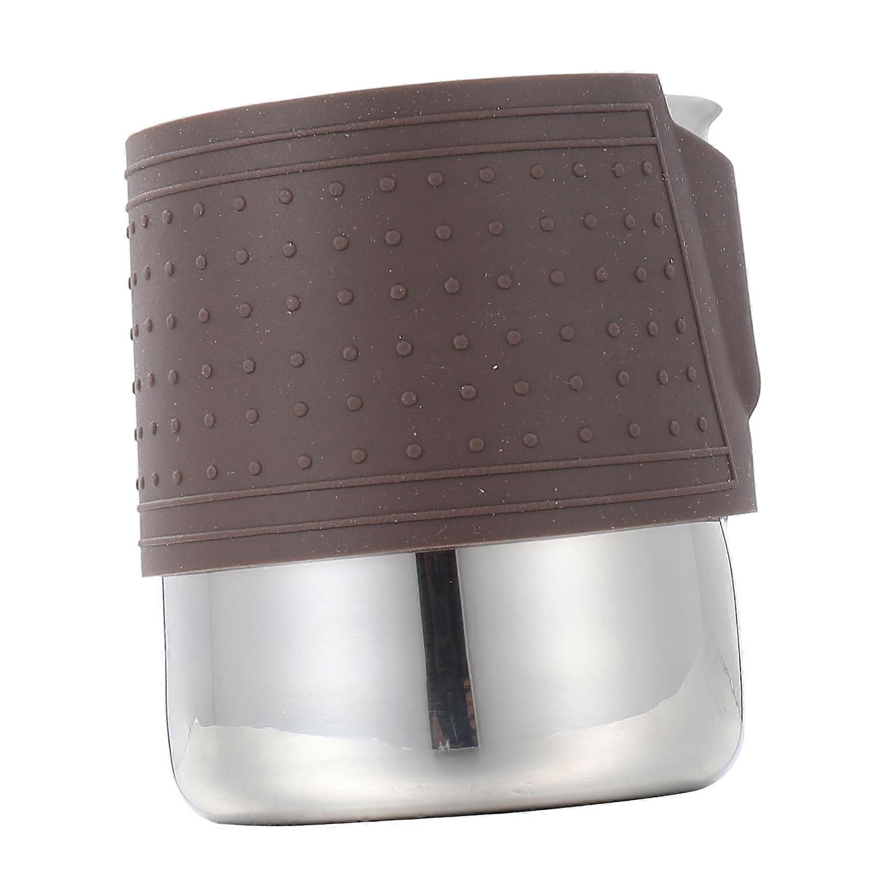 Stainless Steel Milk Frothing Pitcher with HeatResistant Silicone Grip and EasyPour Spout for Latte Art