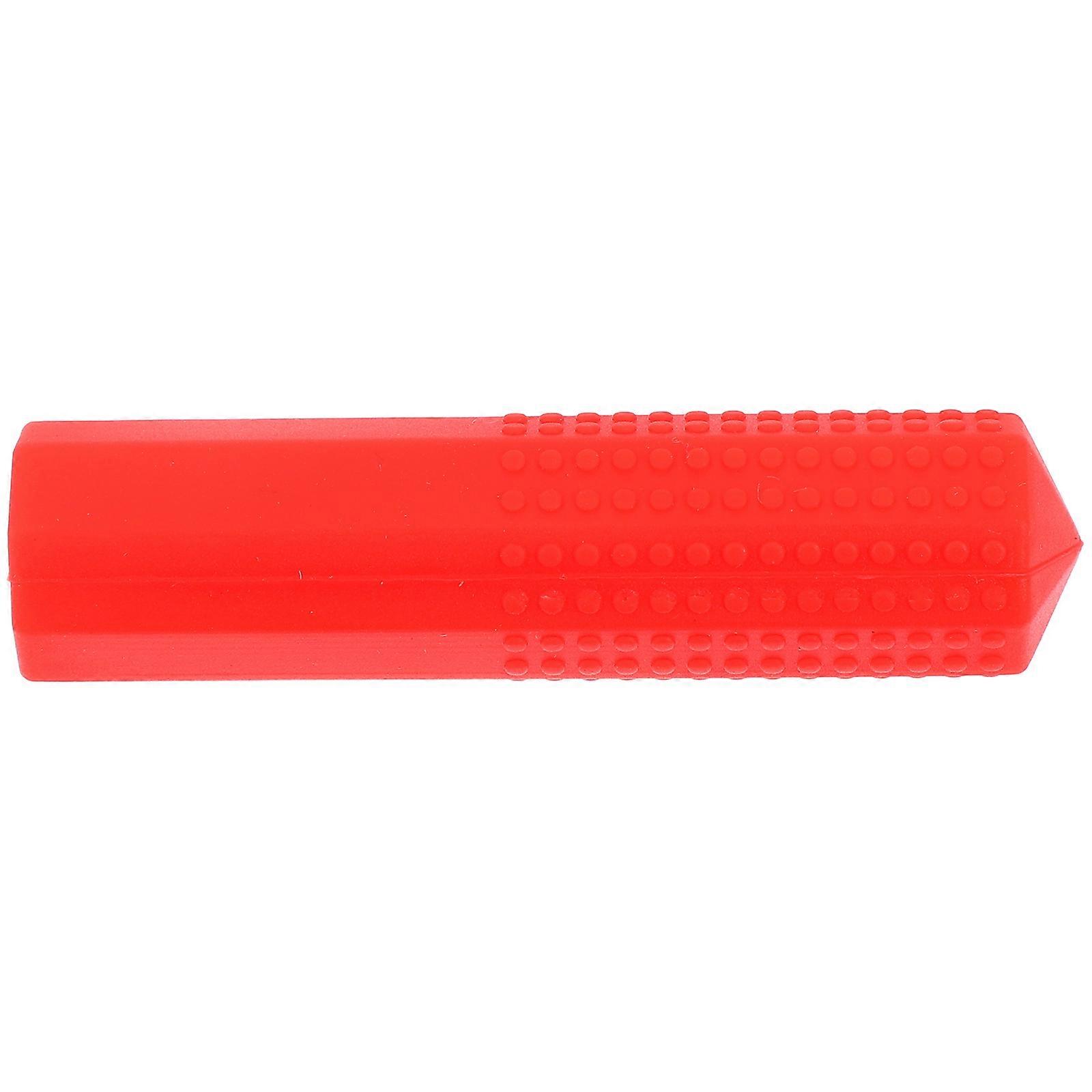 Red Silicone Pencil Cap Chewable Pencil Tip Protector Cover Single