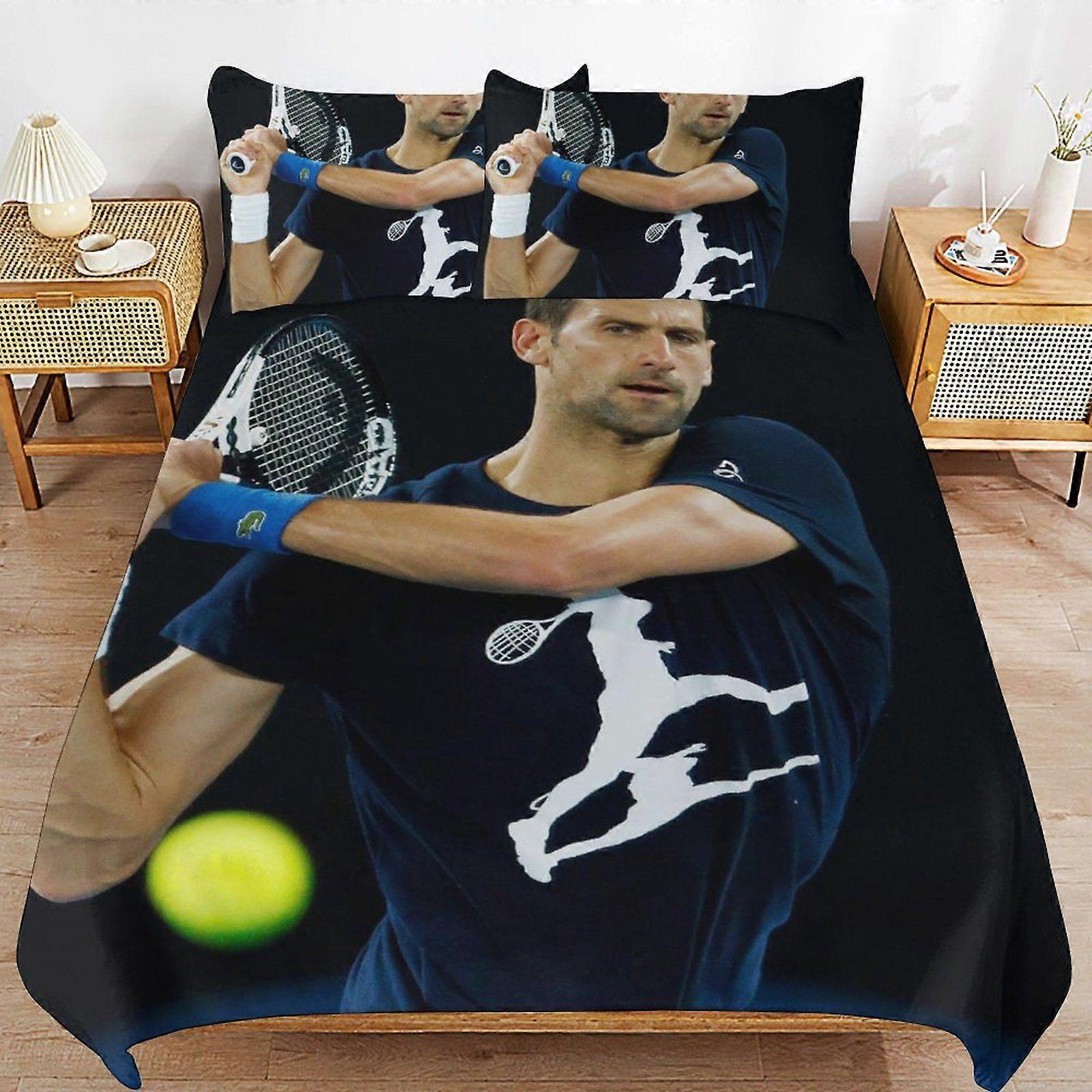 658BF Novak Djokovic Streamlined Finish Soft Texture Durable Composition Zipper Side Duvet Cover Sets Night Use CF658