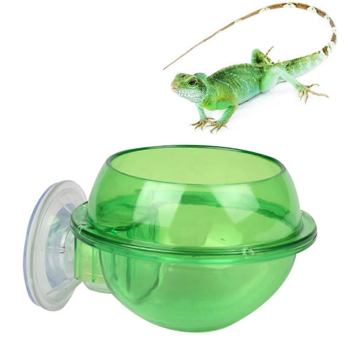 2 Pack Reptile Water Bowl with Suction Cup, Easy Install Plastic Feeder for Tortoise, Lizard, Snake, Amphibians