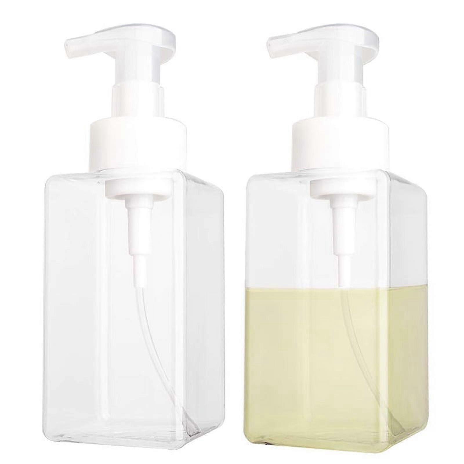 2 Pack Foaming Soap Dispenser 15Oz Plastic Pump Bottle - Clear 450Ml