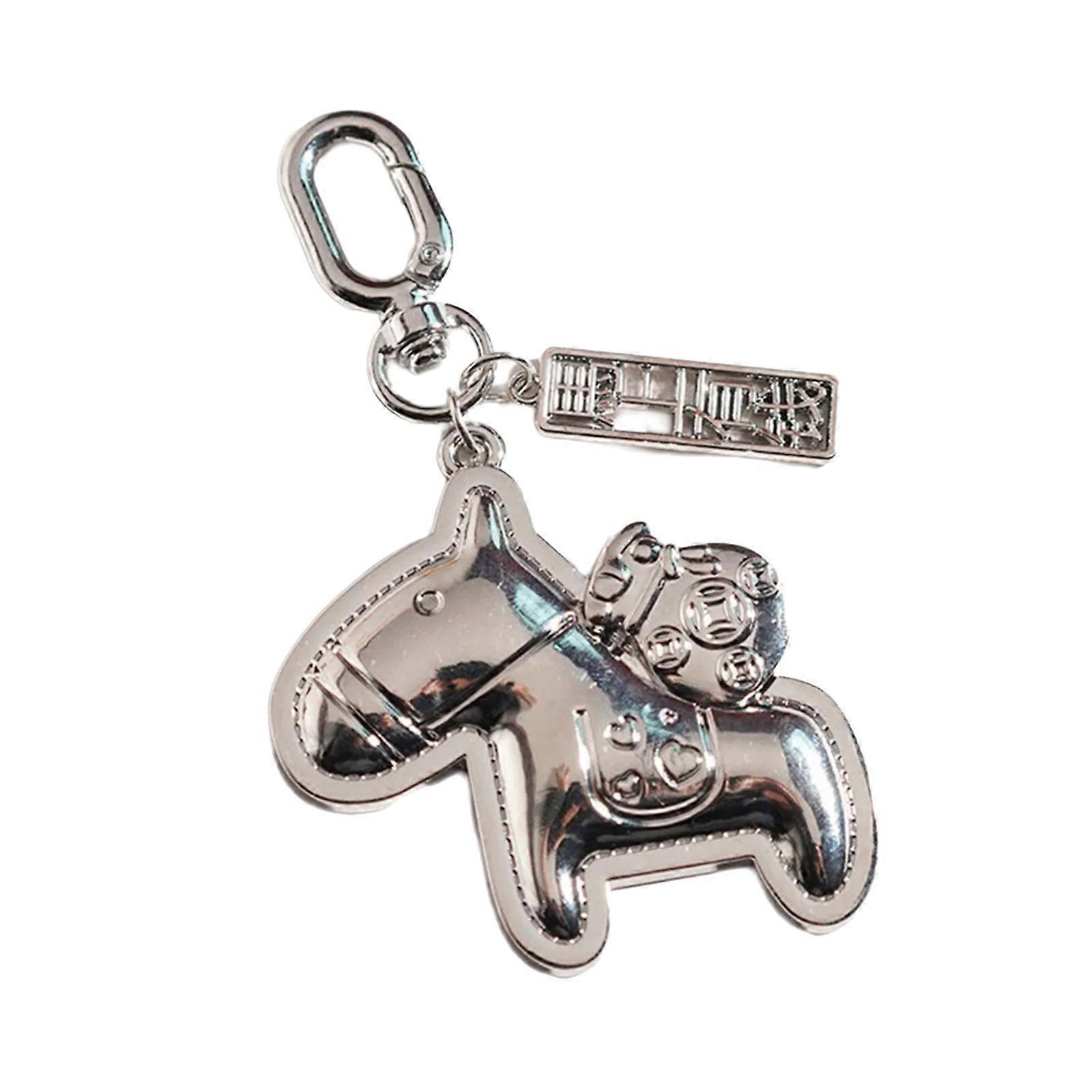 Prosperity Symbol Keychain Embodying Cartoon Horse And Immediately Rich Blessing For Luck Enhancement Multicolor