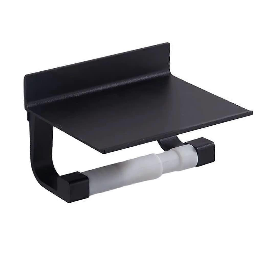 Wall Mounted Toilet Paper Holder with Shelf, Space Saving 2 in 1 Storage for Bathroom and RV