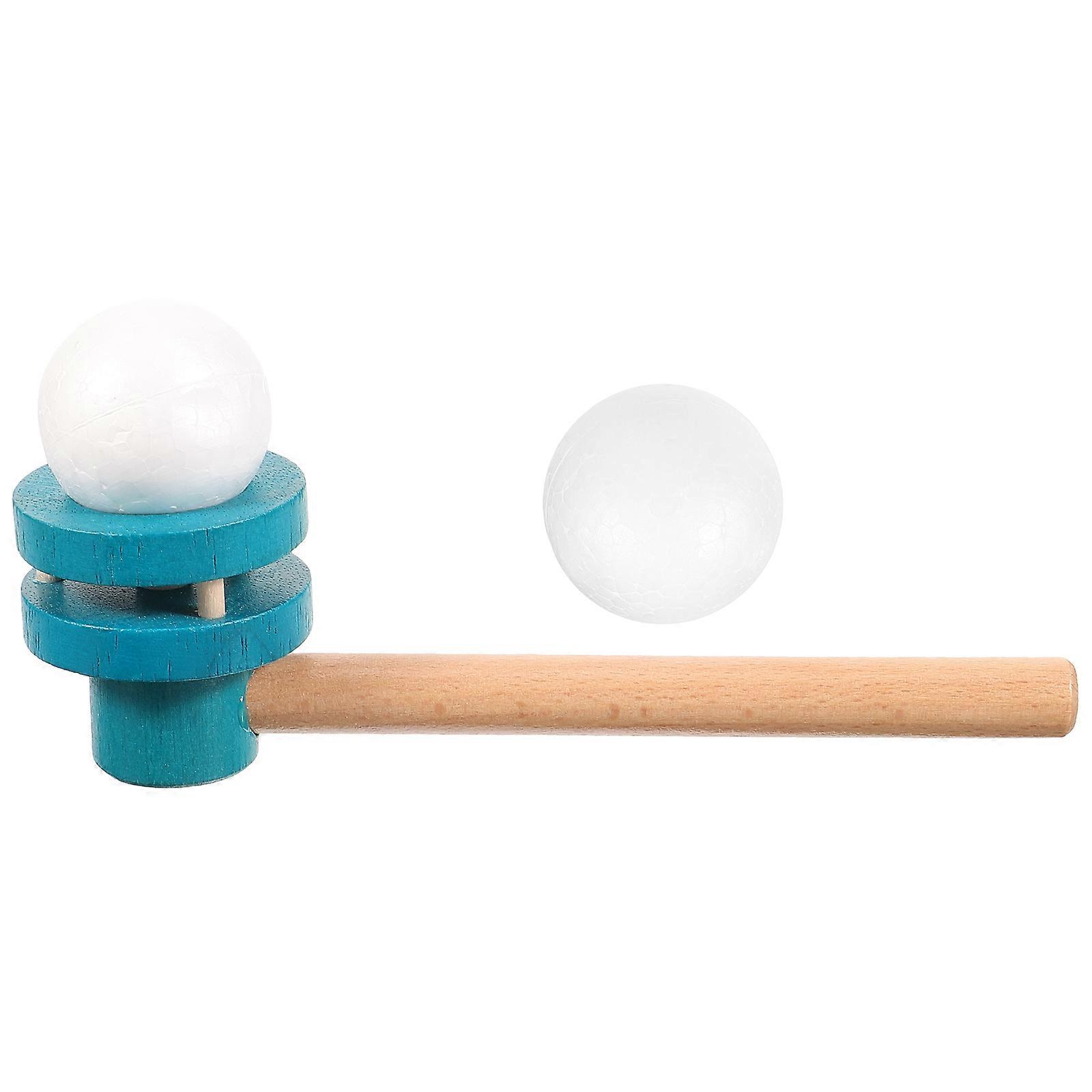 1Pc Wooden Blowing Ball Toy Floating Ball Blower Funny Floating Ball Game Blow Pipe Balance Blowing Toy (Random Color)