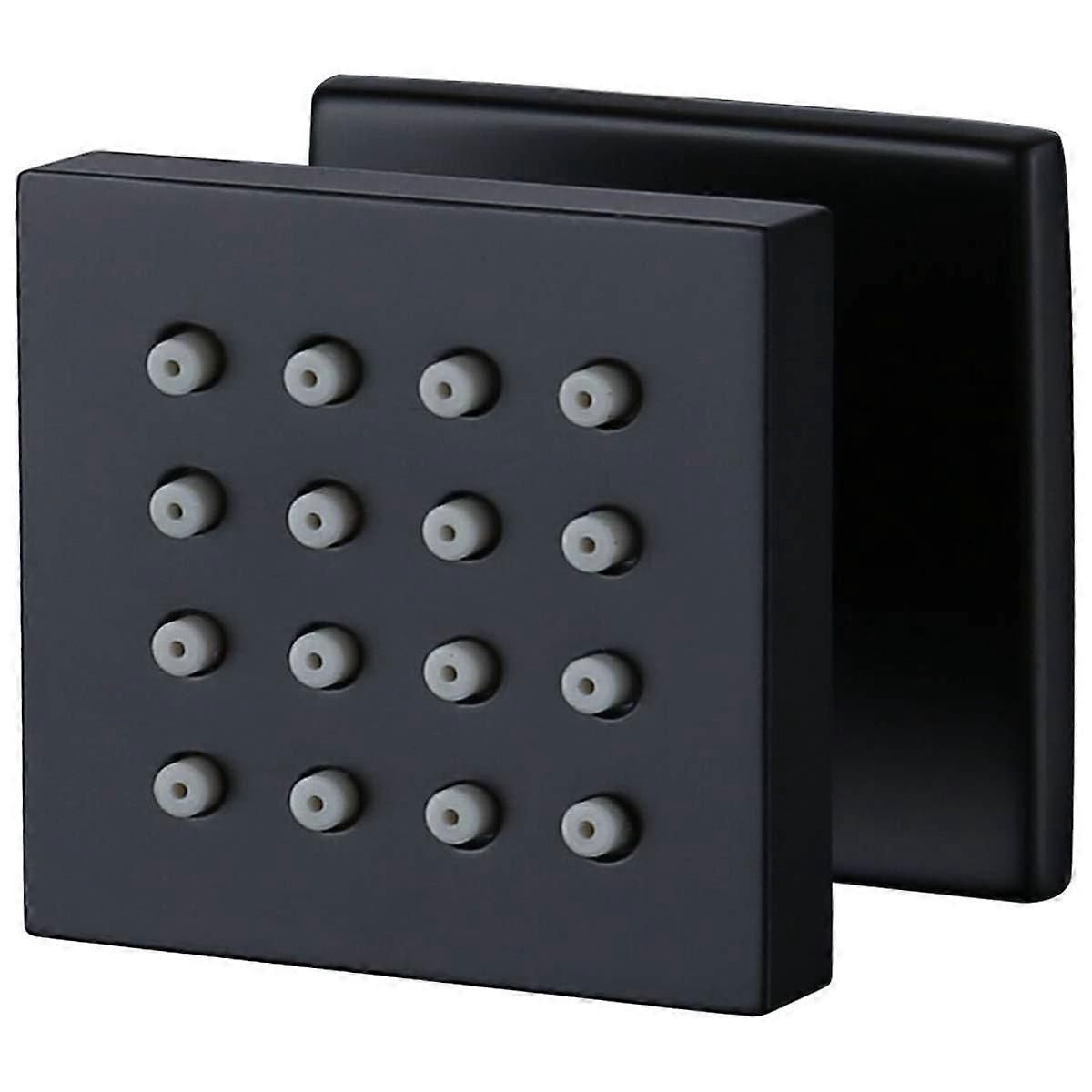 Matte Black Solid Brass Shower Body Jet with Adjustable Square Side Sprayer for Wall Mounted Spa