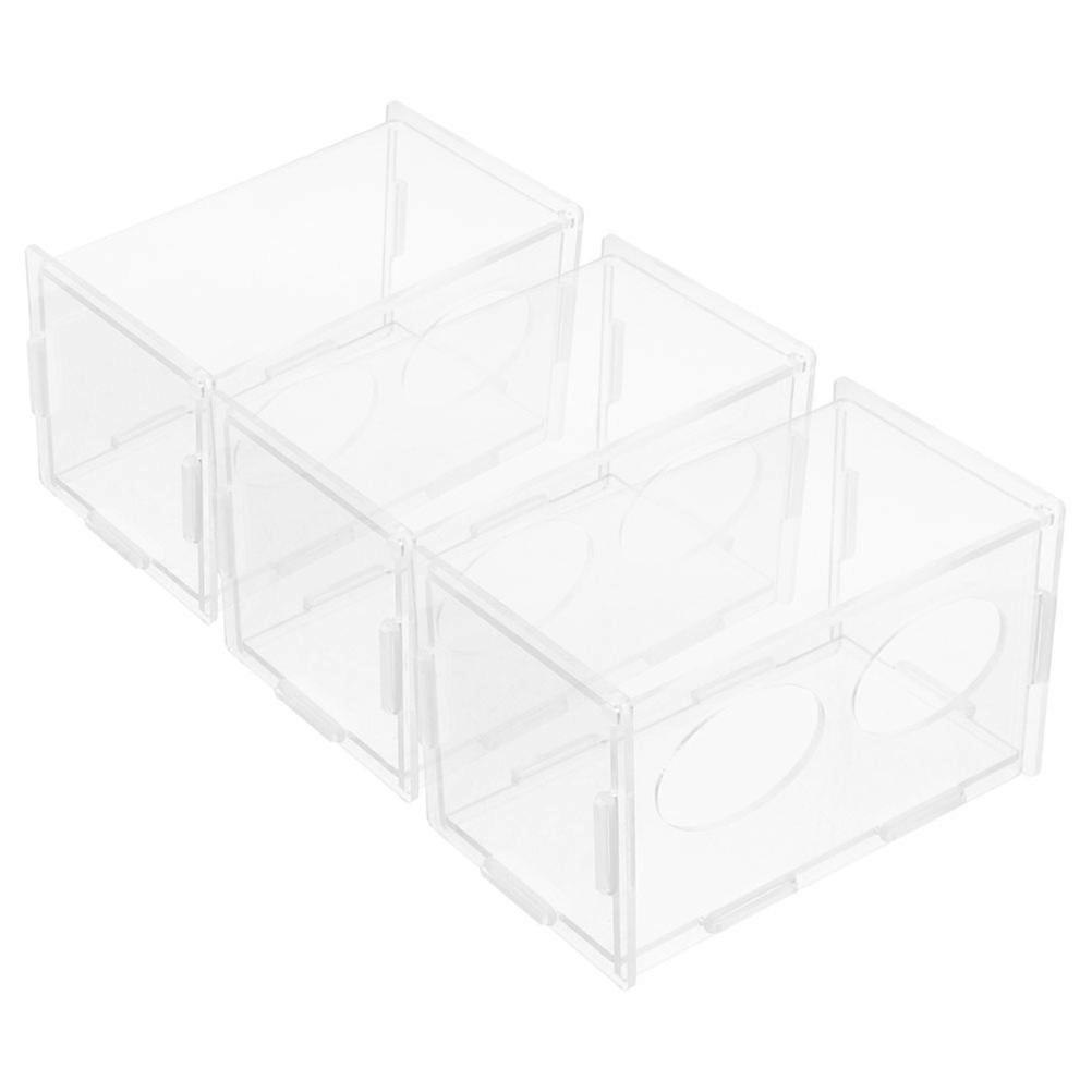 Clear Chicken Feeder Acrylic Container for Feeding Poultry 3Pcs