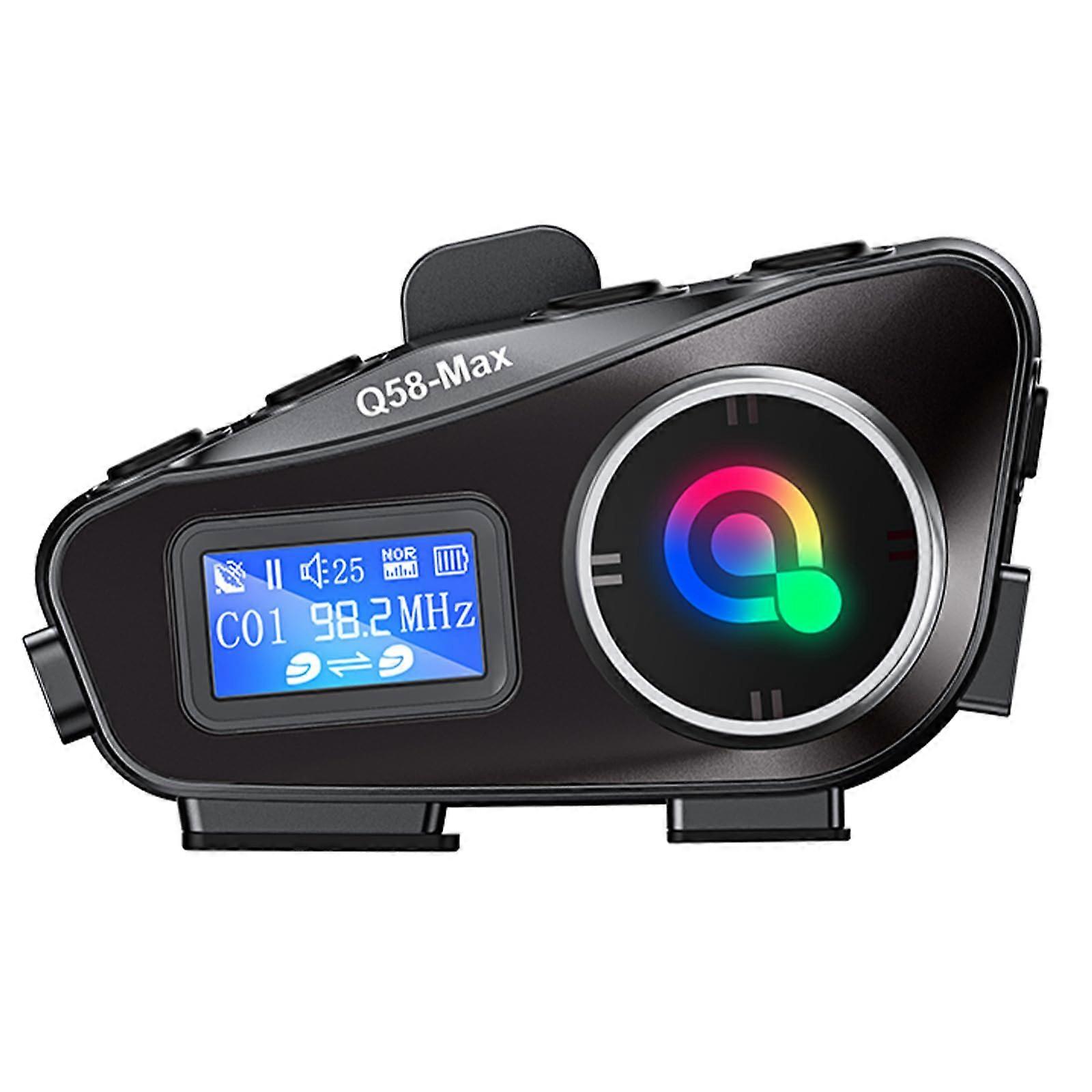 Motorcycle Bluetooth Headset with 500M Intercom, BT5.3, Noise Reduction, IP65 Waterproof, 25H Talk