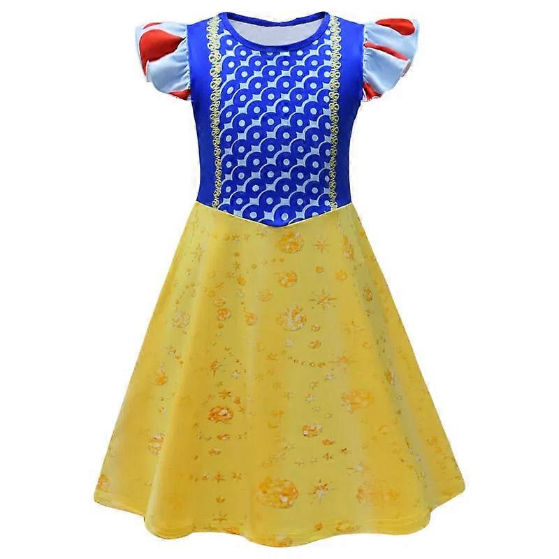 Robe de princesse blanche-neige d'��t�� pour filles de 3 �� 9 ans, v��tements de Cosplay, Festival, f��te d'anniversaire, bleu, jaune, dentelle, 