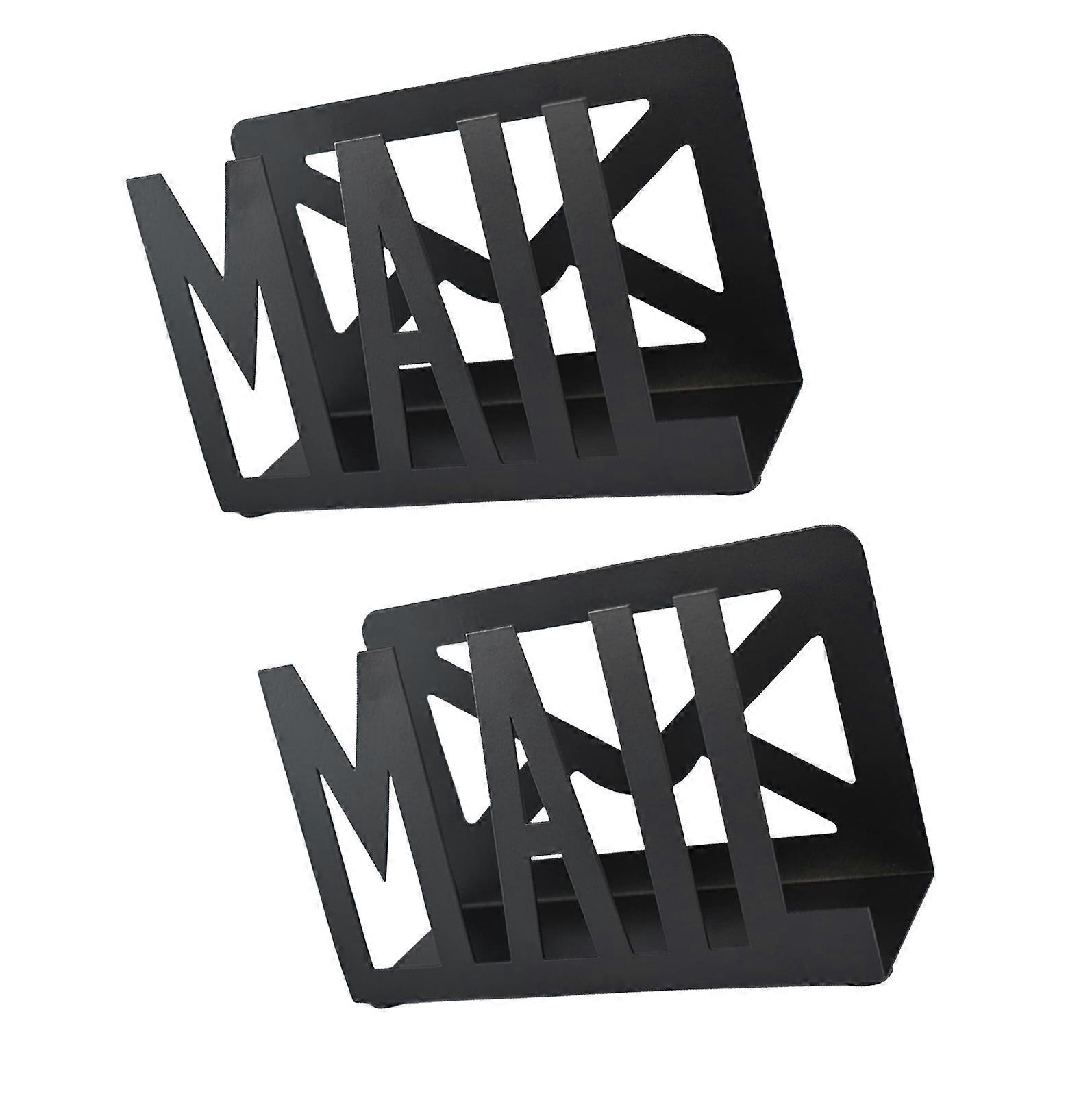 Portable Sturdy Iron Mail Holder for Desk Organization with Thick Sections and Modern Elegant Look Home Organization Multicolor