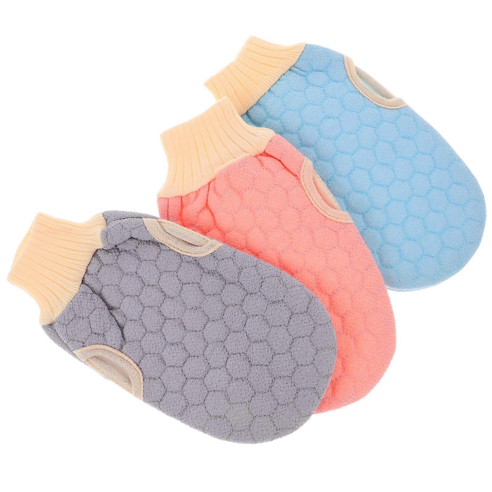 3Pcs Exfoliating Shower Gloves for Deep Cleansing and Gentle Body Scrub, Soft for All Skin Types