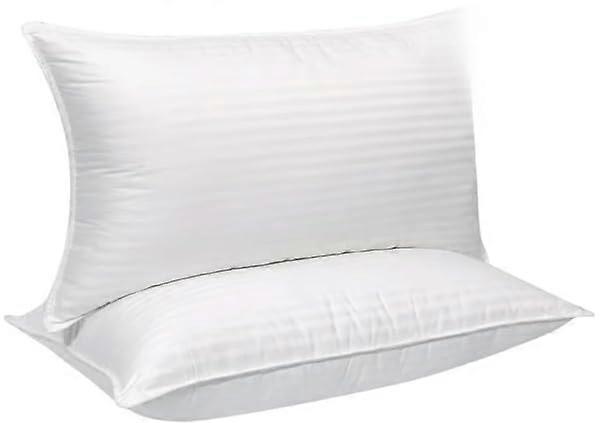 Queen Size Down Alternative Pillows Set of 2, Luxury Soft Hotel Style with Breathable Cotton Cover