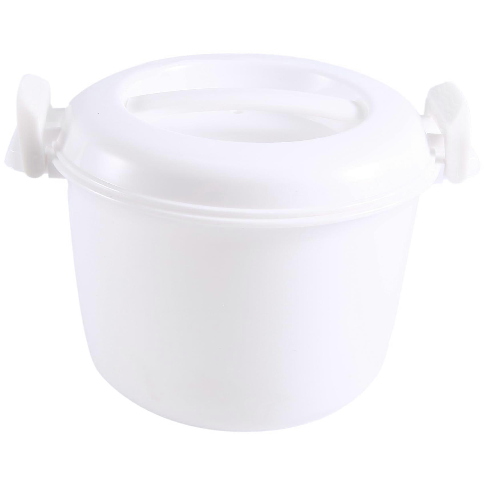Microwave Rice Cooker with Even Heat Cooking, Vegetable Steamer Pot, PP Lunch Container 17.5x21x14cm