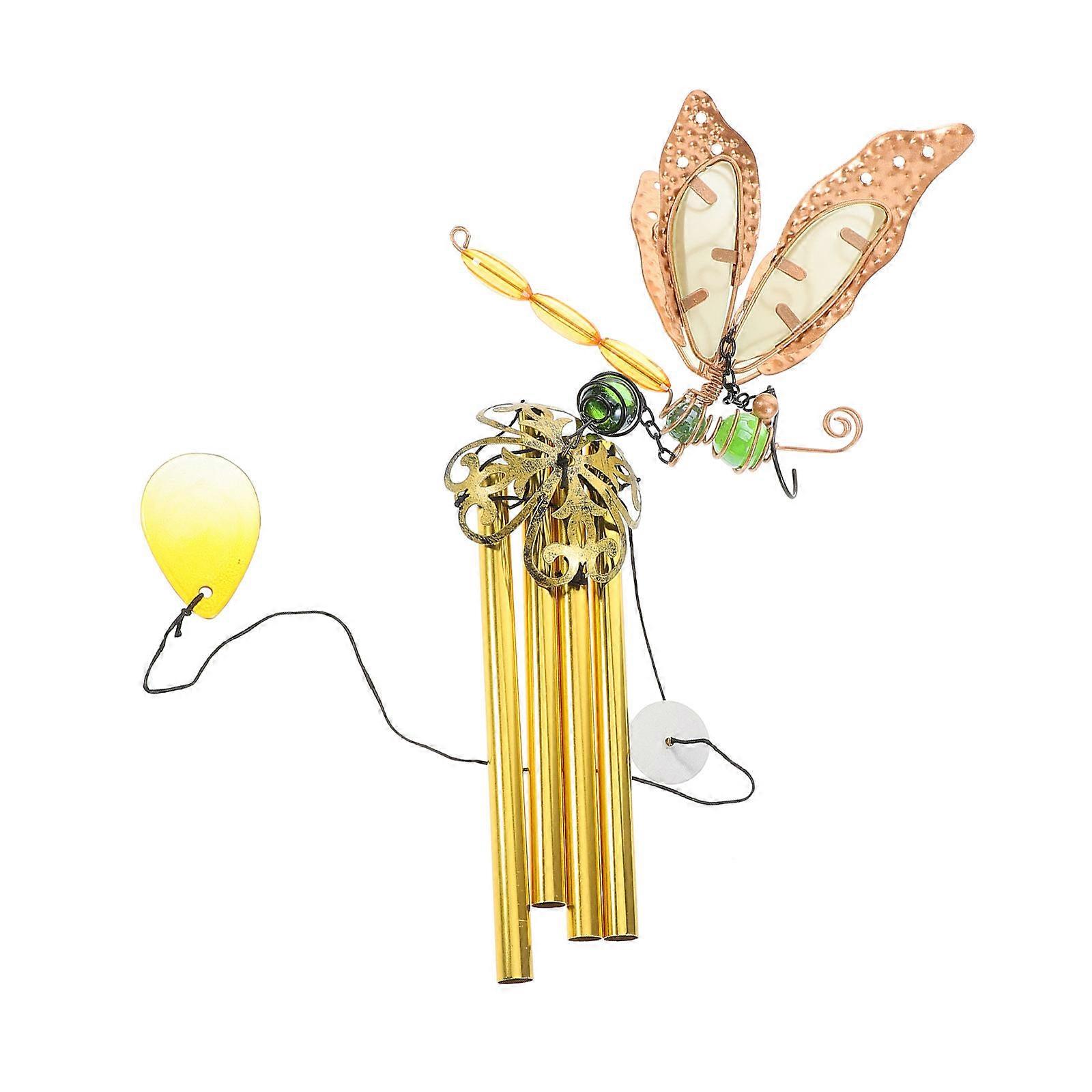 Green Acrylic Dragonfly Luminous Wind Chime for Yard Decor
