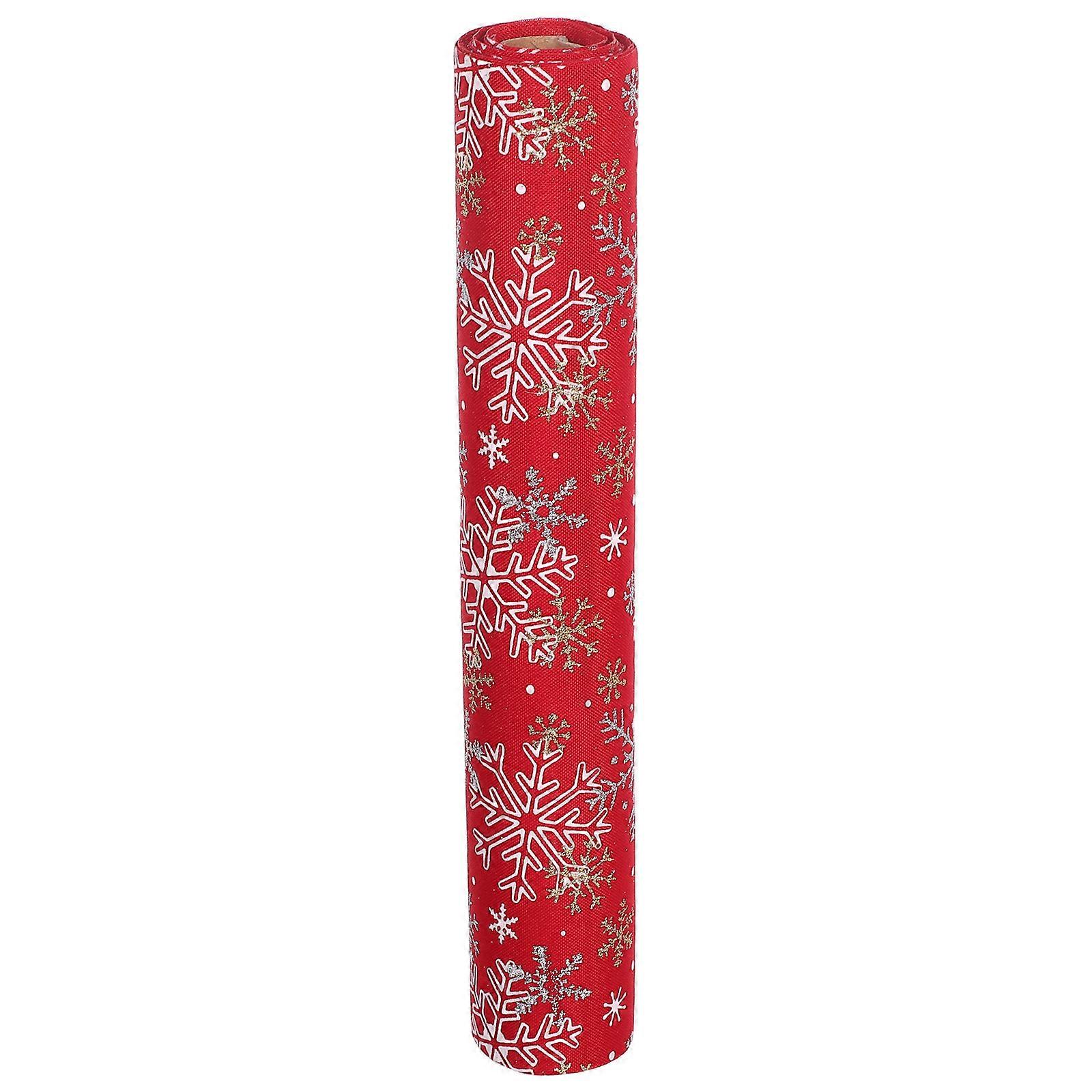 Holiday Event Snowflake Table Runner Kitchen Decoration White Polyester Scratch Resistant 1Set