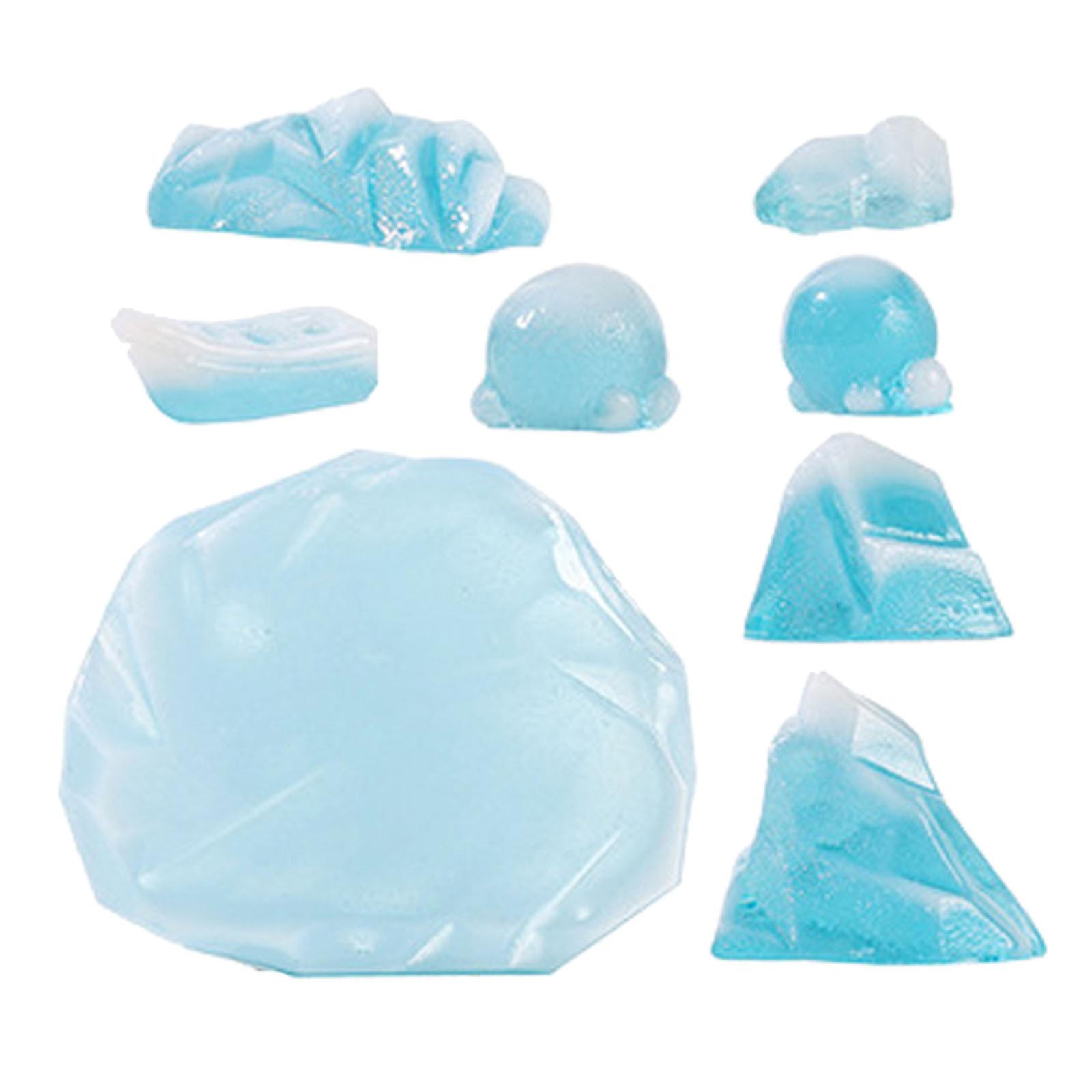 Sky- Iceberg Model for Decor 8Pcs Resin Miniature Penguin