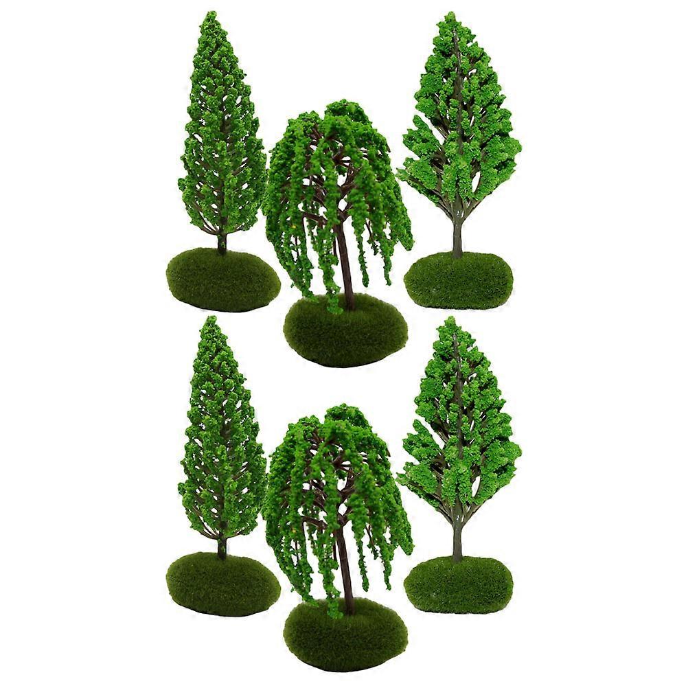 Miniature Scenery Trees Model Street Trees for Decoration 6Pcs