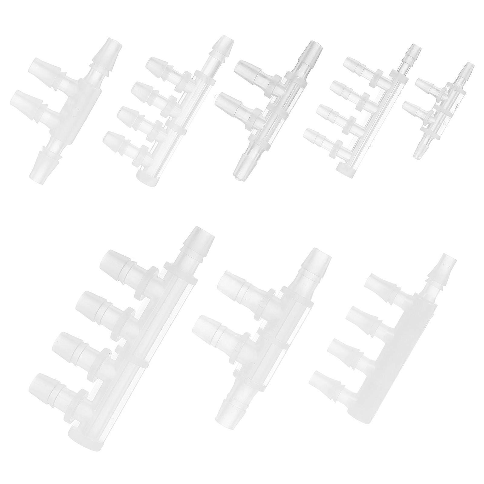 Plastic Hose Barb Fitting Fish Tank Use White Material for Hose Transfer 8Pcs