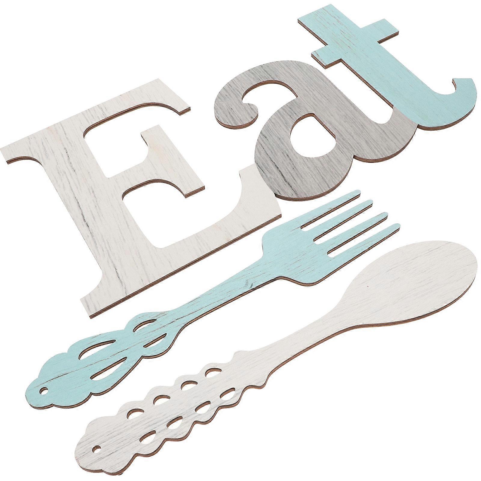 Spoon Fork Wall Decor Rustic Style Kitchen Signs For Home Hotels 3Pcs