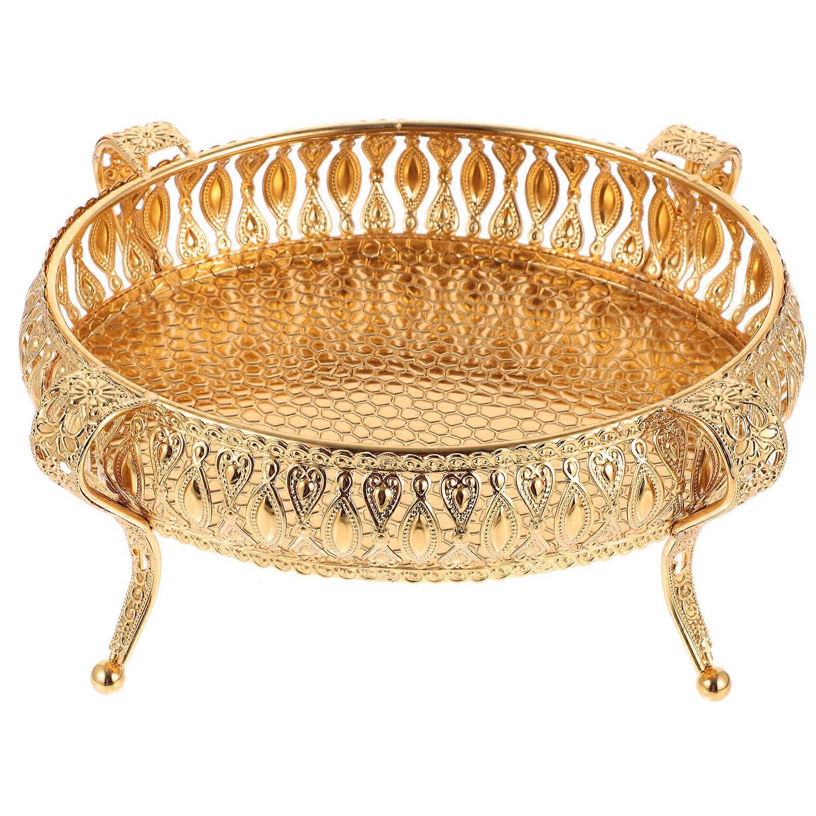 1Pcs Golden Fruit Plate for Home Snack Storage Box