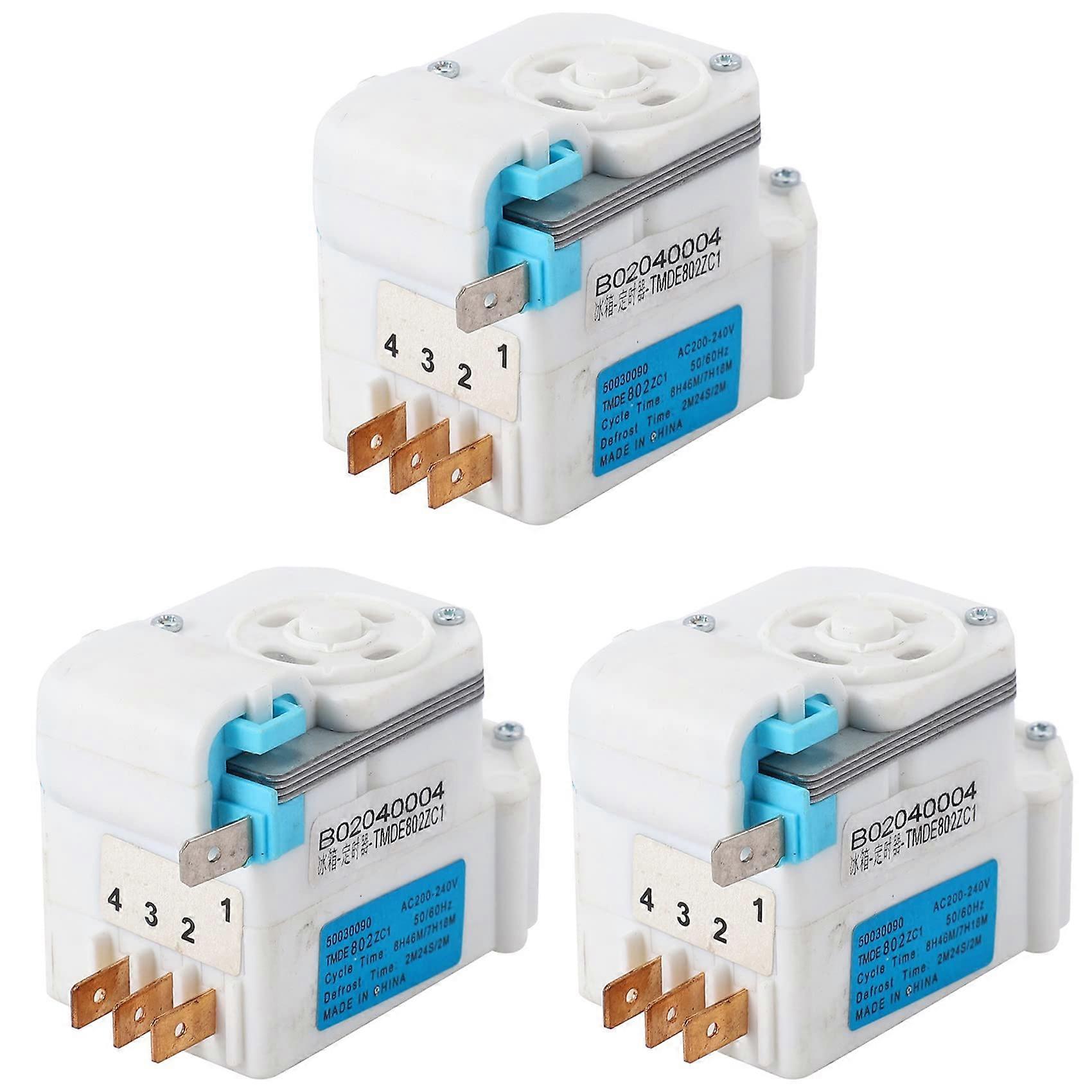 3X Refrigerator Defrost Timer 220V Universal AC 200240V Easy Replacement TMDE802ZC1 3018100310