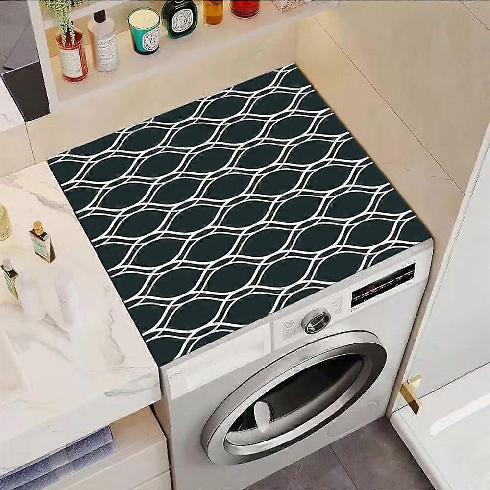 Washing Machine  Cover Waterproof Dustproof AntiSlip Protector Mat 40x50cm Dark Green