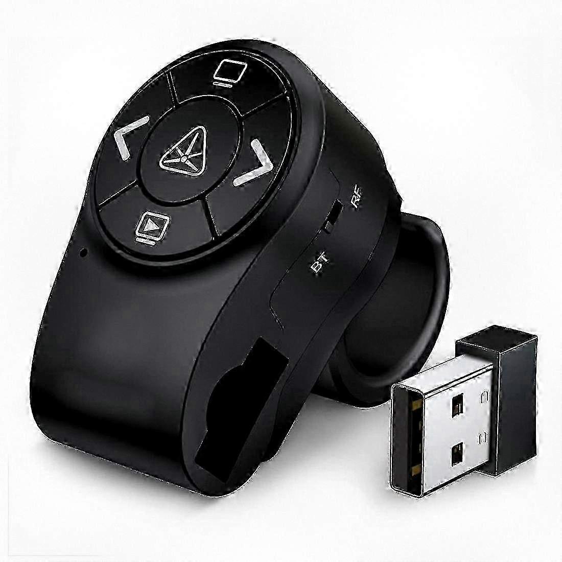 25-26 Wireless Bluetooth Presentation Clicker, 2.4GHz Ring Remote for PowerPoint Slides Control