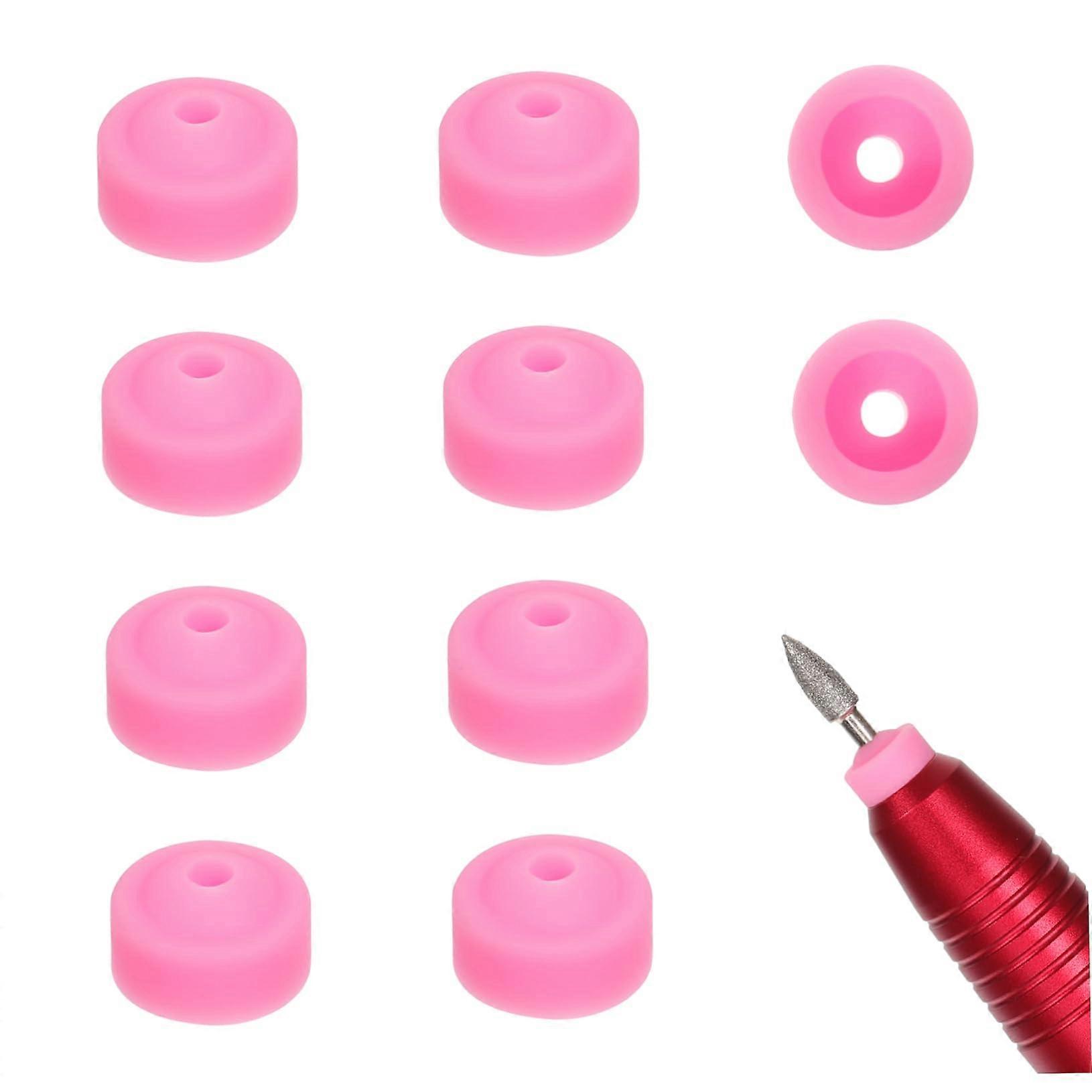 10pcs Nail Drill Bits Cover Dustproof Protective Caps Cuticle Guard for Manicure Drill Tools