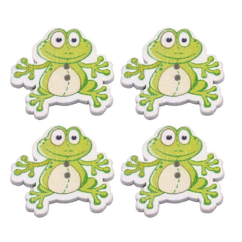 Wooden Sewing Buttons with Animal Pattern for Decorative DIY 2Pack