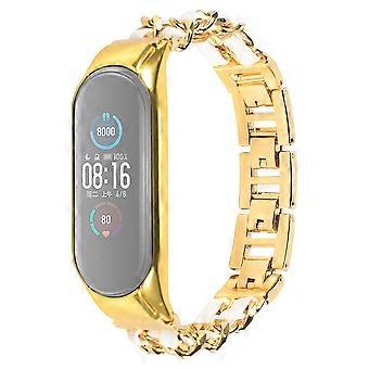 For Xiaomi Mi Band 5/Mi Band 6 Stainless Steel Chain Splicing Watchband Watch Strap