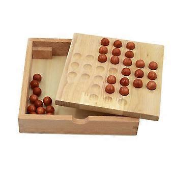 Classical Peg Solitaire Board Game and 33 Marbles for Teens Adults Kids