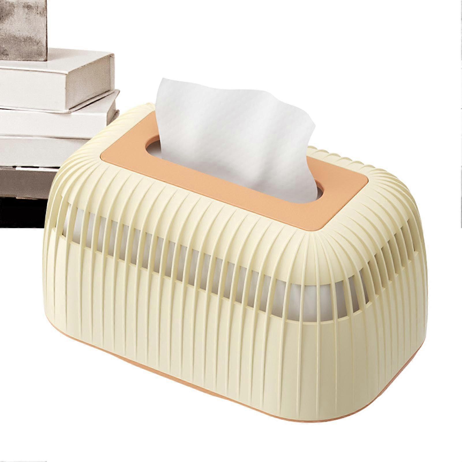 Square Tissue Box Cover Bathroom Tissue Holder Large Capacity PP Organizer with Smooth Extraction