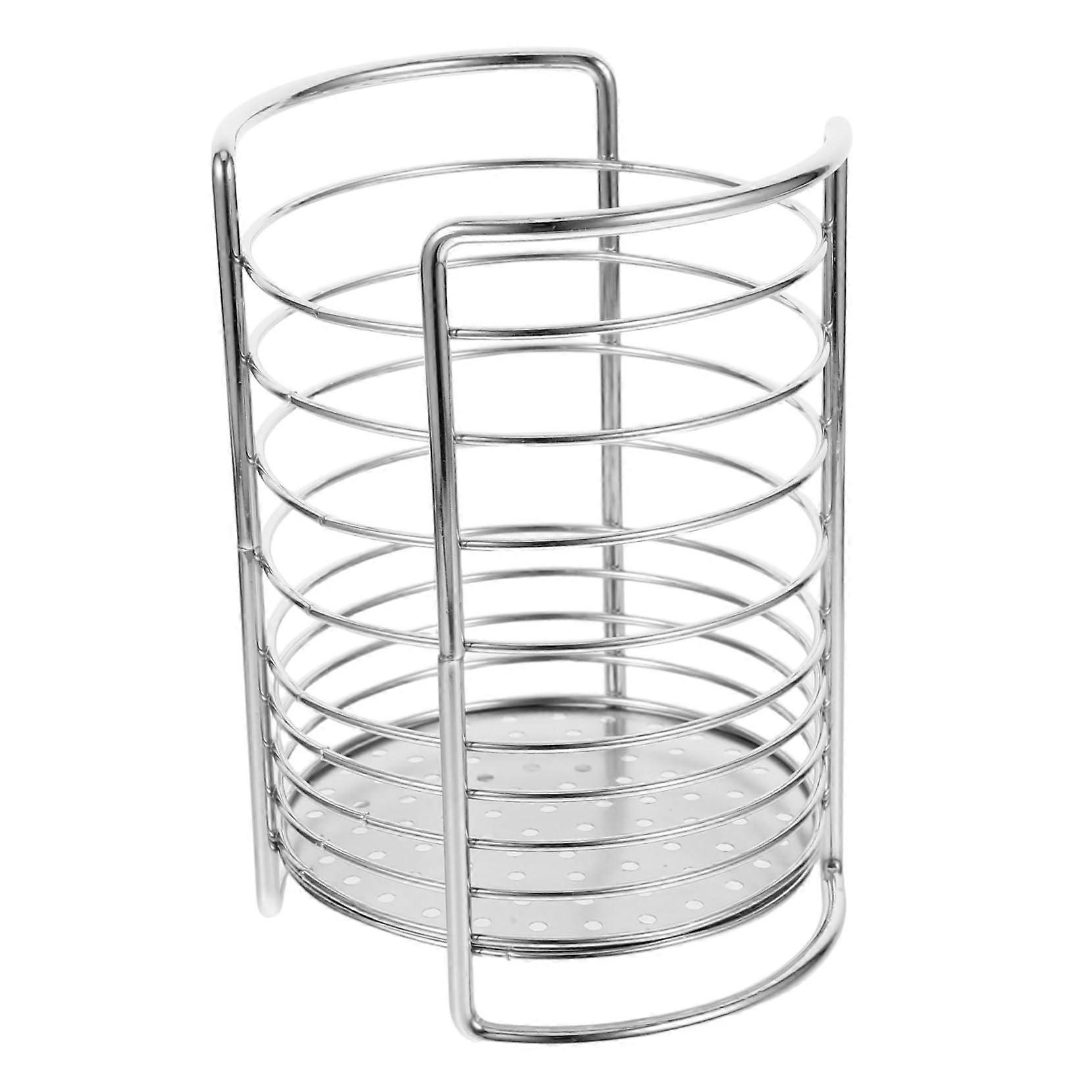 Metal Kitchen Utensil Holder and Silverware Organizer, SpaceSaving Modern Countertop Rack