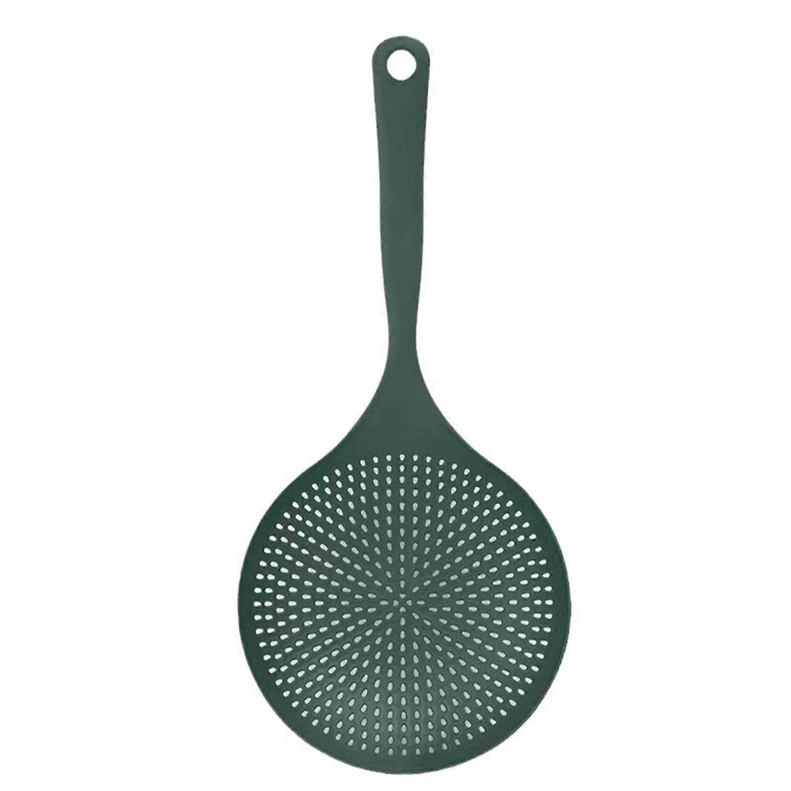 Skimmer Spoon with Heat Resistant Design and Ergonomic Handle for Efficient Kitchen Straining Green