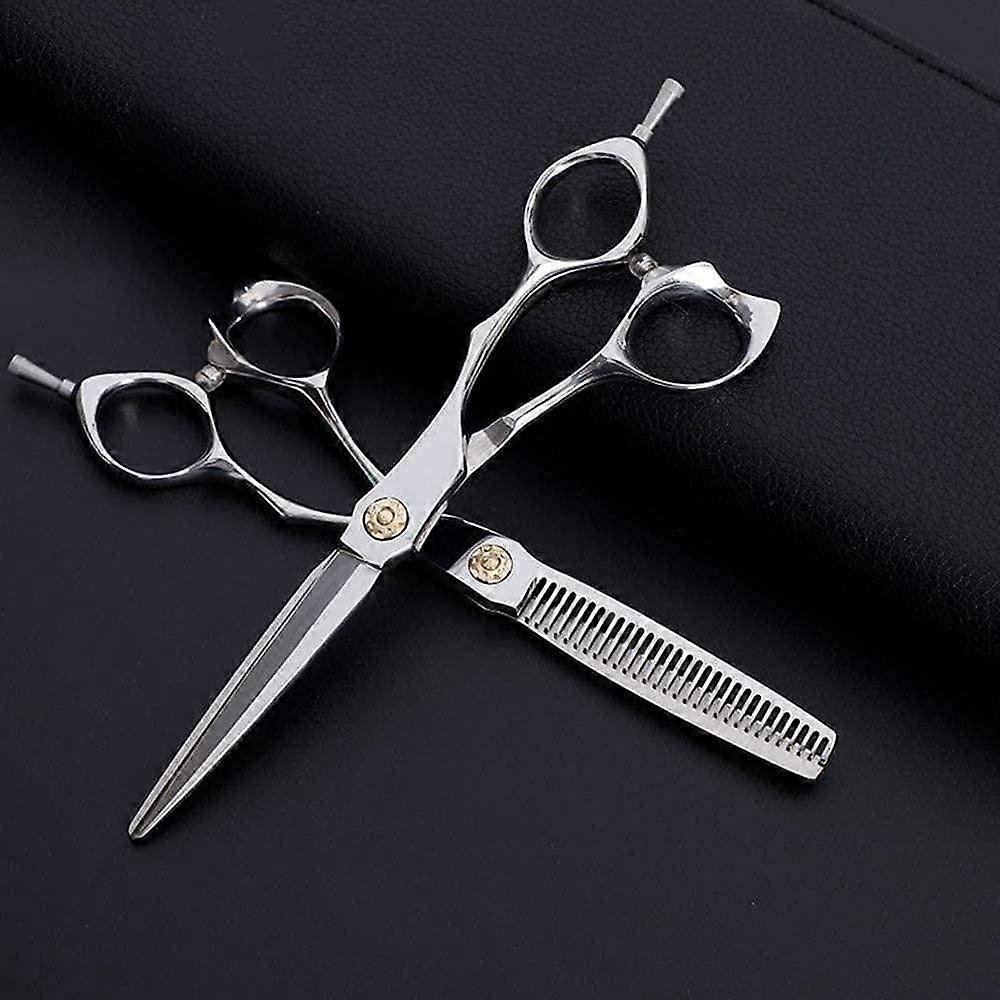 Professional Hairdressing Scissors Set 6 Inch with Thinning Shears, Ergonomic Offset Handle