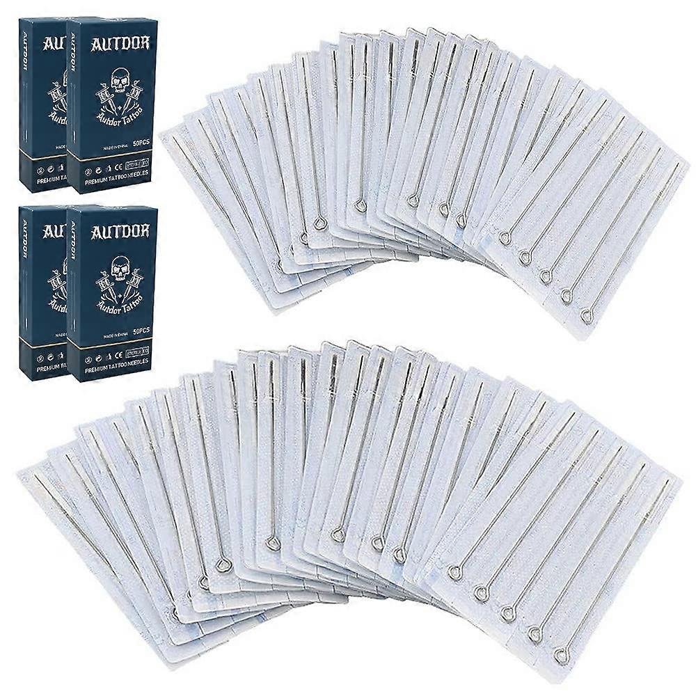 Tattoo Needles Set 200PCS Disposable Sterile Mixed Round Liners Assorted Sizes for Tattoo Kit