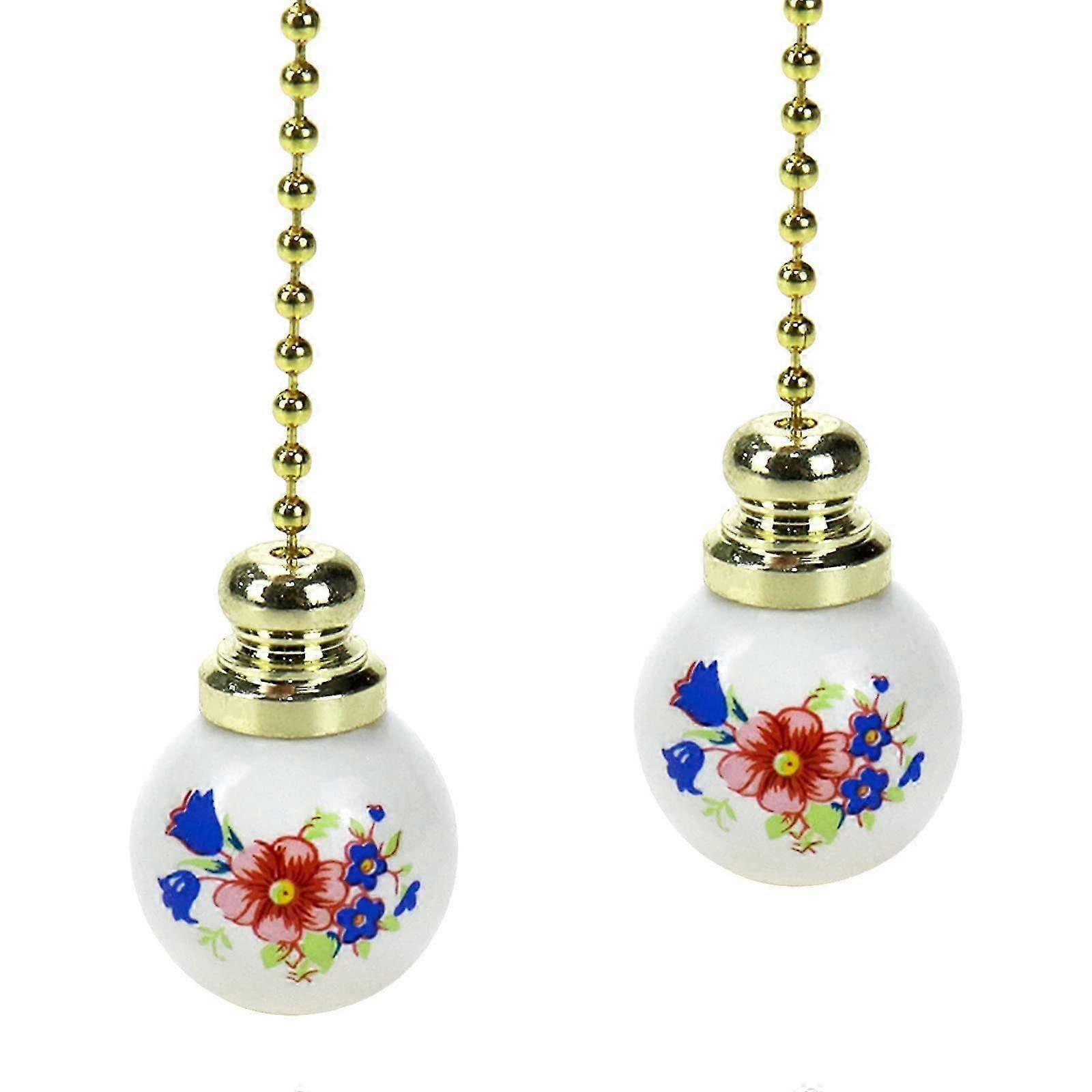 Ceiling Fan Pull Chain Extension 12 Inch White Ceramic Ball Handle for Fan Light Switch