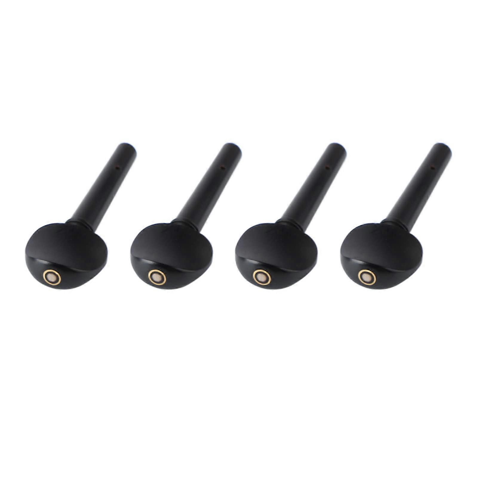 4Pcs 4/4 Size Ebony Violin Tuning Pegs Set for Precise Control and Easy Replacement, Fits Viola