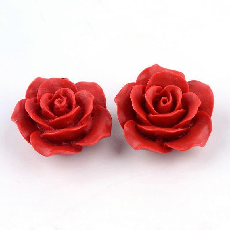 Cinnabar Beads Flower FireBrick 20x20x10mm Hole: 2mm