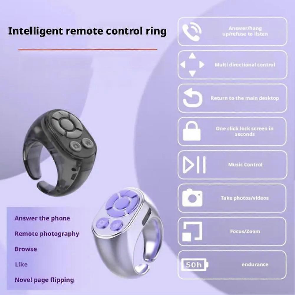 Ring Remote Control is Suitable for Iphone Bluetooth Page Turning Roller, Camera Shutter, for Ios for Android Phones C