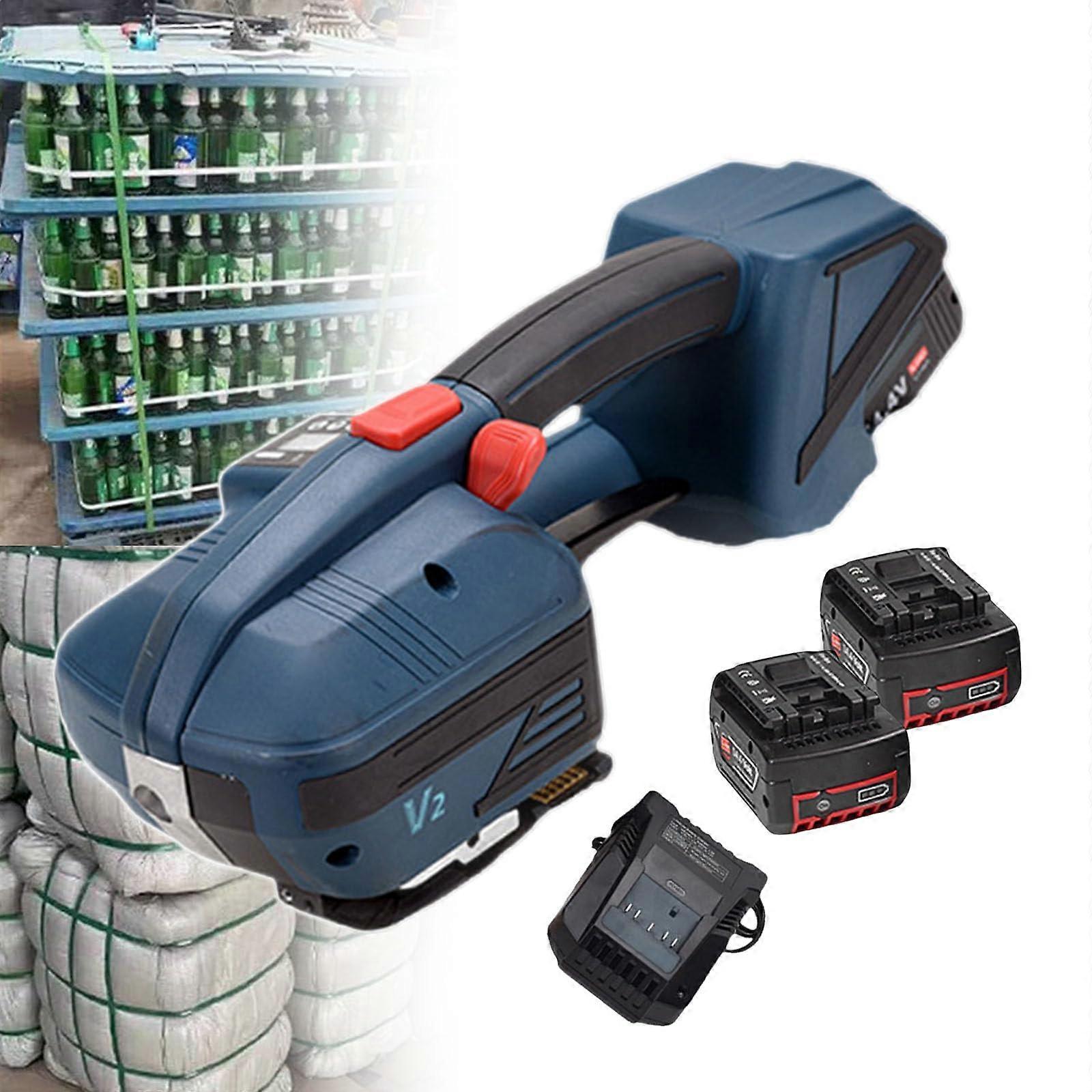 Automatic Strapping Machine with Adjustable Strapping Force, Digital Control Panel and 2 Batteries