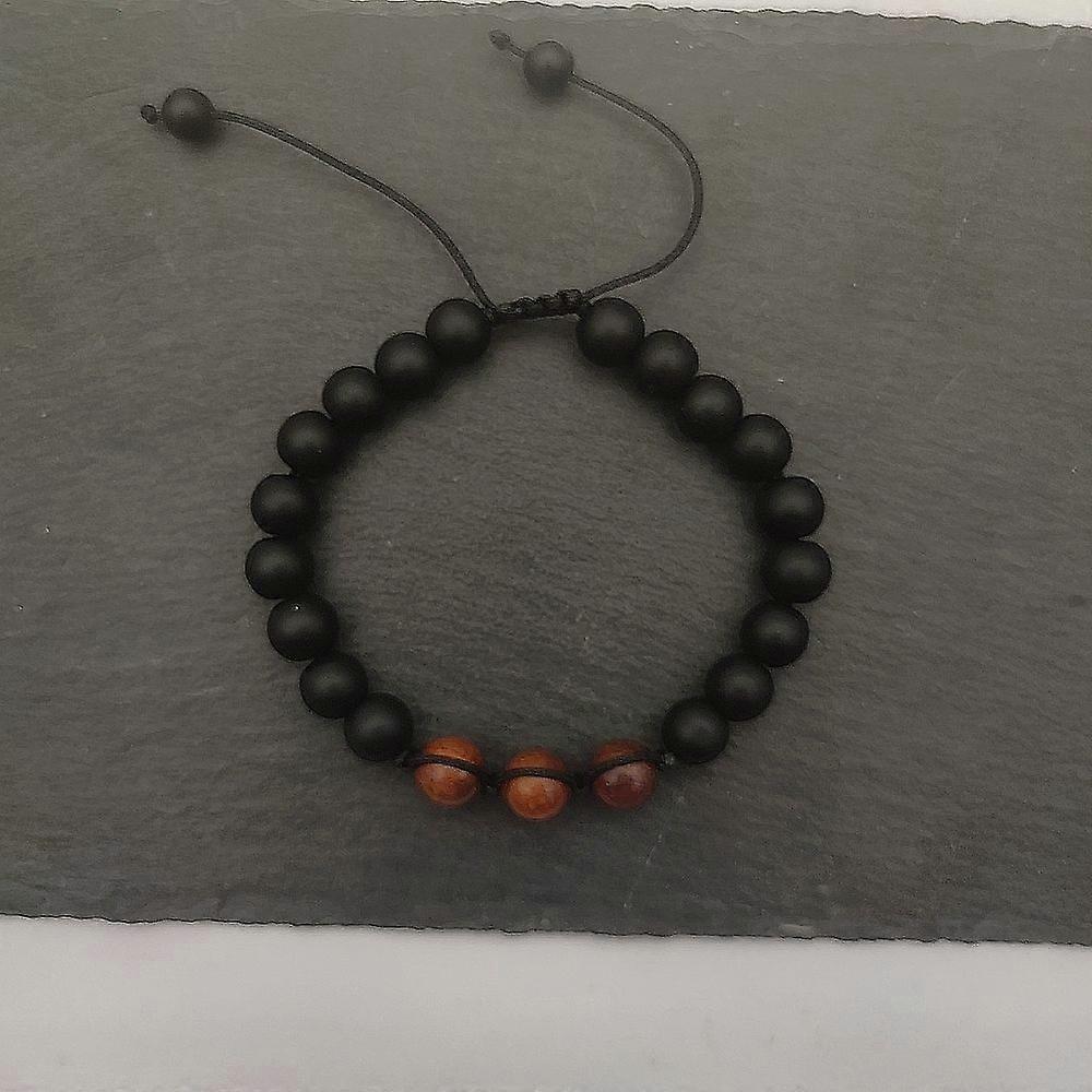 Natural Garnet Beaded Bracelet with 8mm Matte Stone