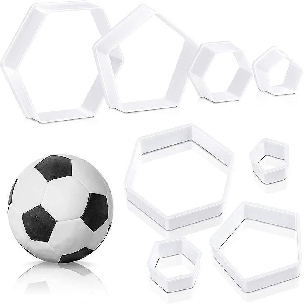 Football Pattern Cookie Cutters Hexagon Cutter for DIY Cake Tools