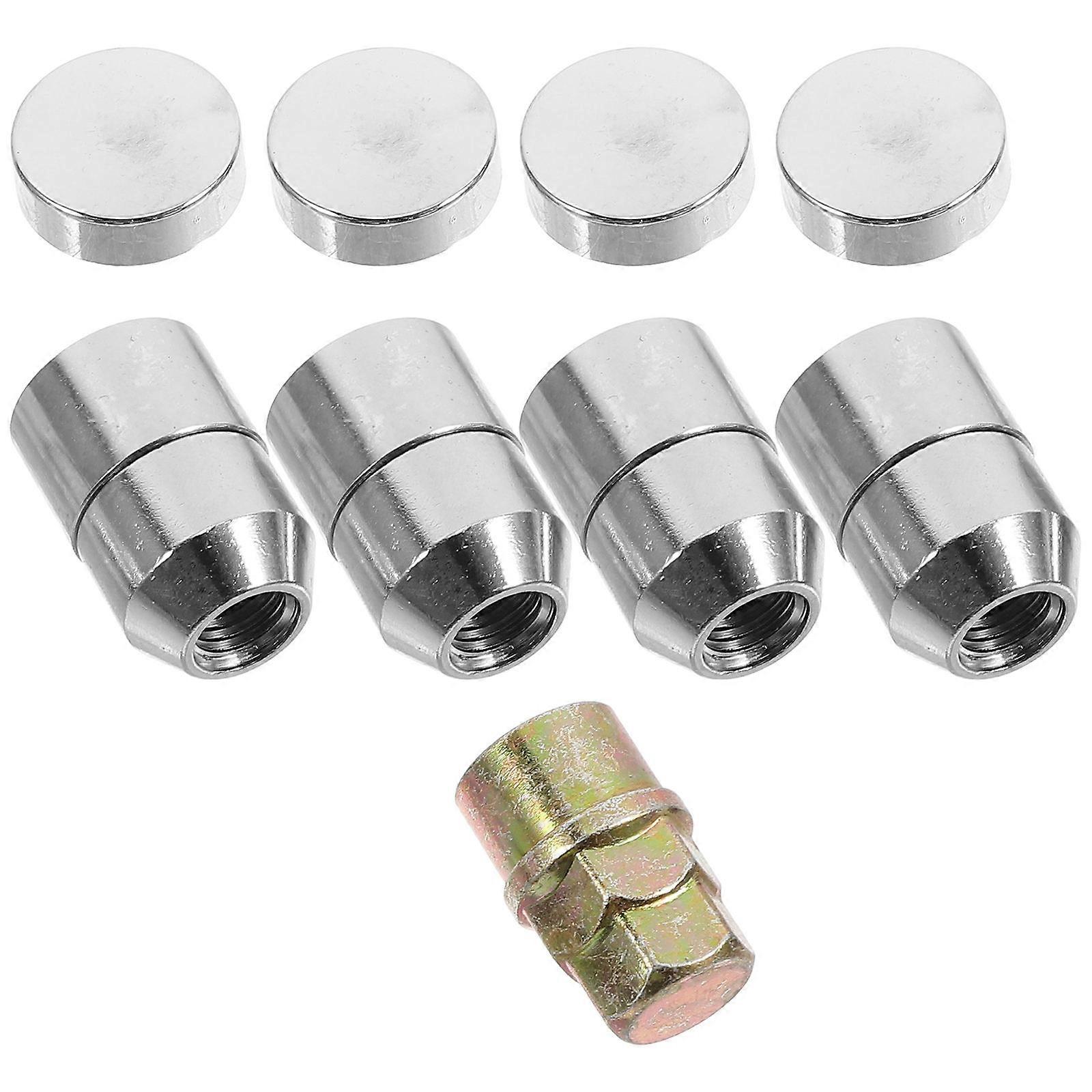 Wheel Lock Nut Iron Core for Car 1Set Silver Security Bolts Protection
