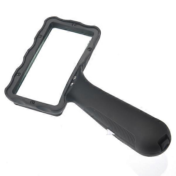 Black Portable 2-LED Rectangular Magnifier with Oblique Handle 3Pcs