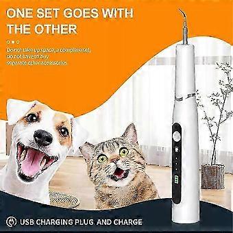Rechargeable Ultrasonic Pet Toothbrush, 3-Mode Plaque & Tartar Remover for Dogs & Cats
