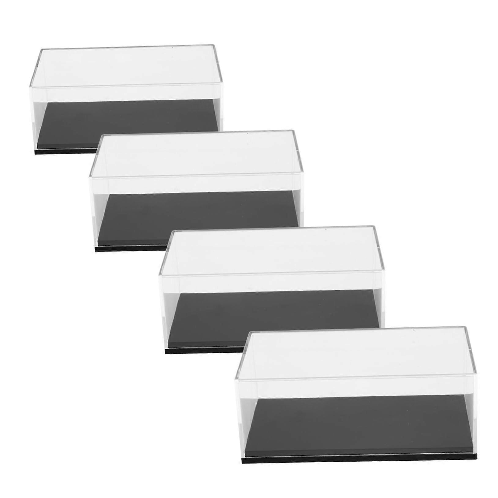 Model Car Display Case 4pcs Clear Dustproof Stackable Diecast Car Storage Box for Collectors