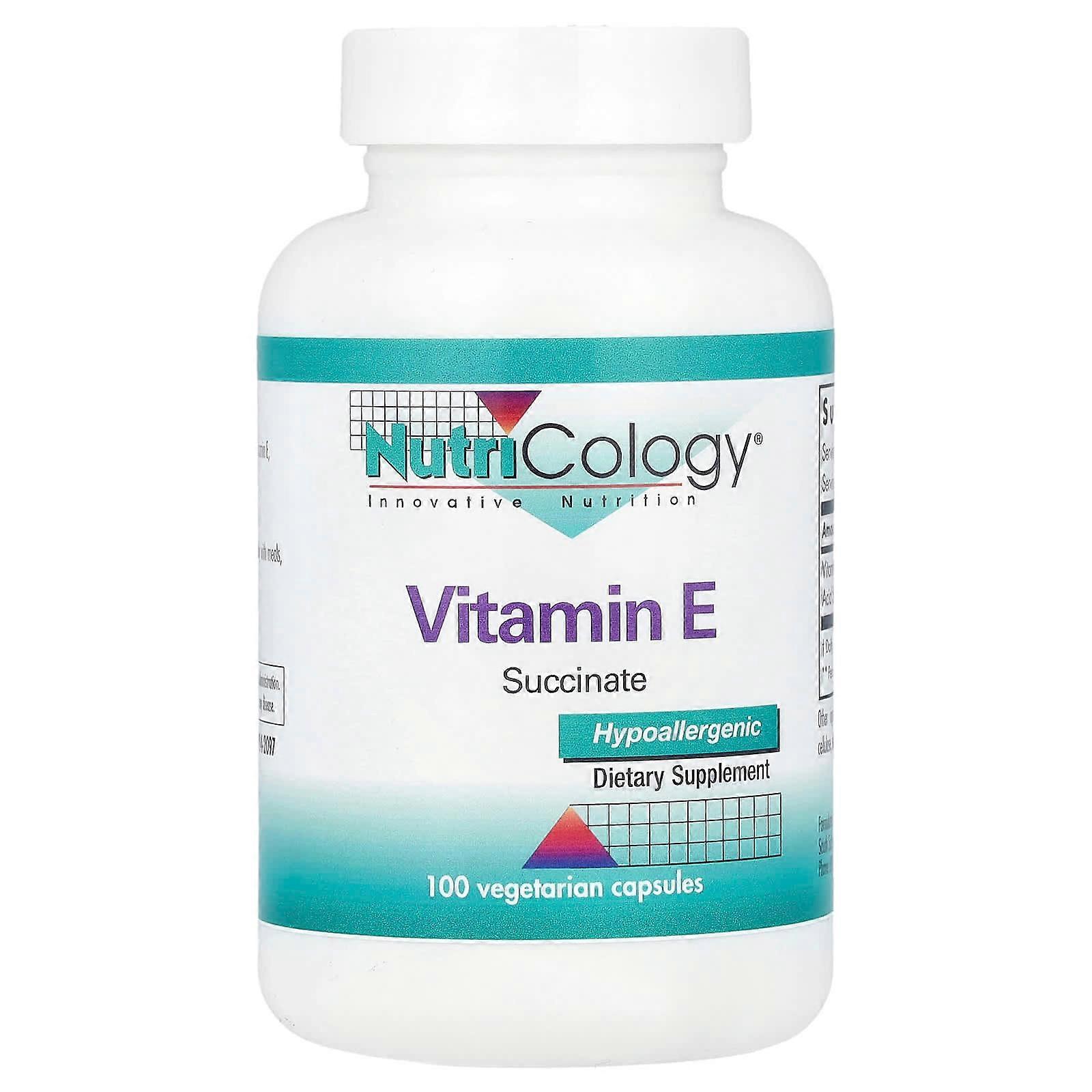Nutricology, Vitamin E Succinate, 100 Vegetarian Capsules