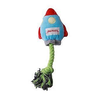 Plush Rockets Dog Chew Toy with Cotton Rope Squeaky Stuffed Rockets Boredom Reduction Small Medium Dog Teething Interactive Toy