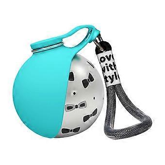 Portable Dog Water Bottle, 285ml Silicone and Stainless Steel, Foldable Body with Large Drinking Cup for Outdoor Walking and Travel
