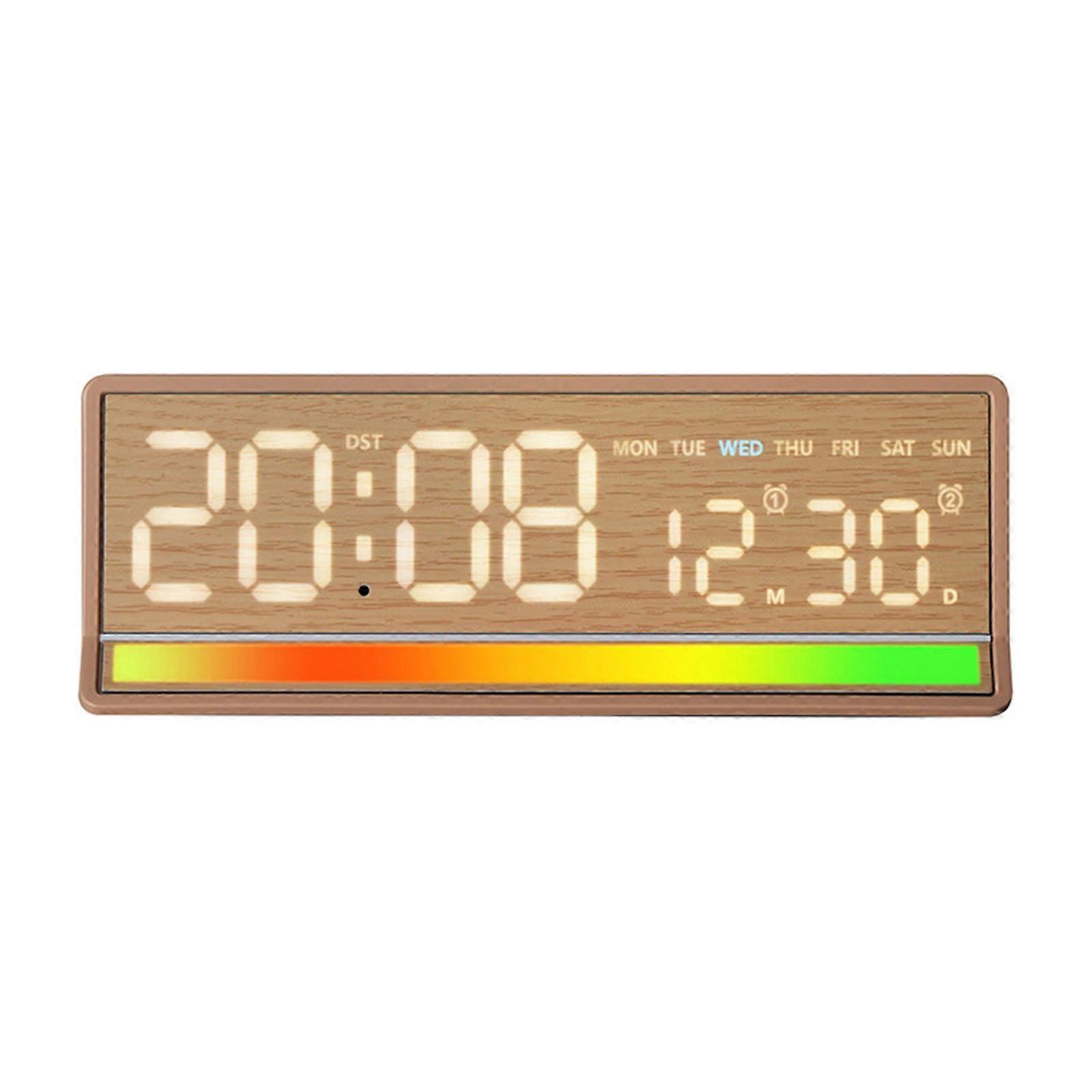 Interactive Music Reactive Color Changing Clock with Time Display & Durable Component Dynamic Rainbows Lighting Effect Clock  Yellow